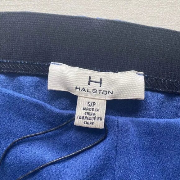 H Halston Leggings Women S Faux Suede Mid Rise Pull On Stretch Blue Skinny *Flaw - Picture 12 of 14